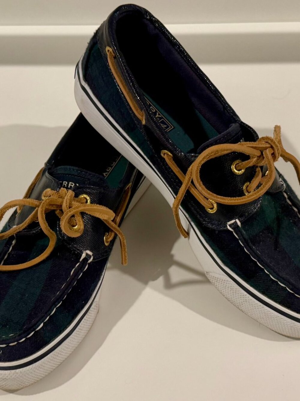 Women's Sperry Orginal Boat 2-eye Navy plaid